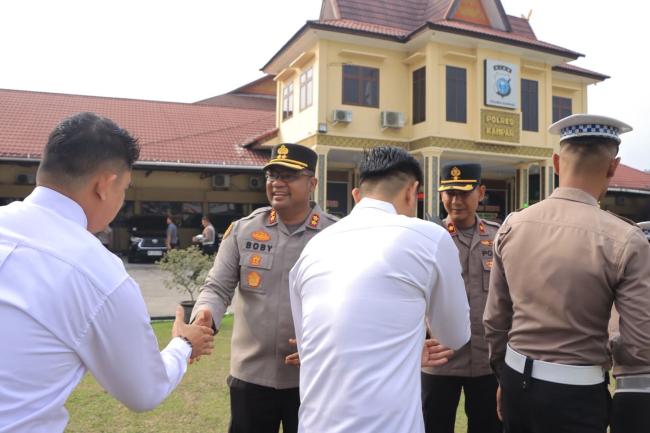 Kapolres Kampar Gelar Halal Bihalal Bersama Personil Usai apel pagi