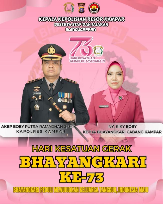 Bhayangkari ke-73, Polres Kampar: Keluarga Tangguh Garda Terdepan Indonesia Maju!
