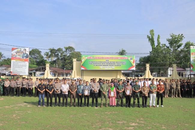 Polres Kampar Gelar Apel Akbar Sabuk Kamtibmas, Apresiasi Masyarakat Pendukung Keamanan