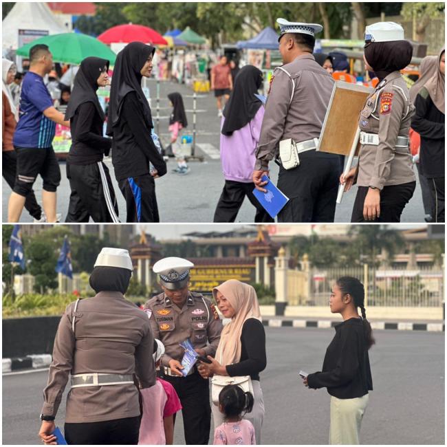 Polantas Menyapa di CFD Pekanbaru: Edukasi Keselamatan dan Aksi Peduli Lingkungan