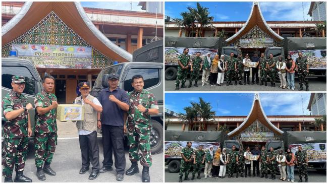 Penyerahan Bantuan Sosial Kodam XIX/TT untuk Korban Bencana di Sumatera Barat