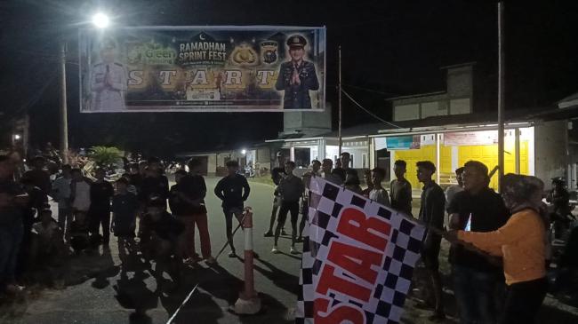 Kapolsek Tapung Hulu Dorong Semangat Positif Pemuda Lewat Balap Lari Ramadhan Sprint Fest