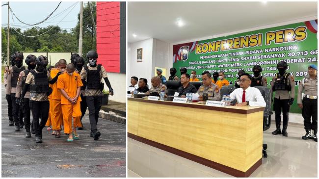 Polres Meranti Ungkap Jaringan Narkotika Internasional, Barang Bukti Capai 30 Kilogram Sabu