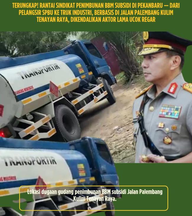 Tangki Biru-Putih Transporter Masuk ke Gudang Ucok Regar Aktivitas Mafia Solar Subsidi
